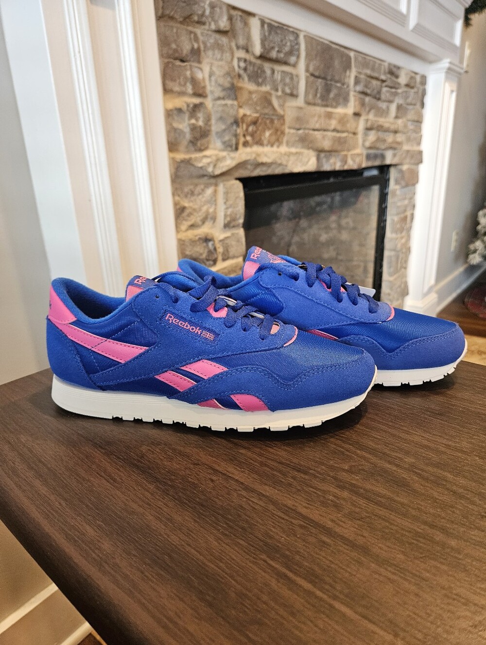 Reebok Classic Nylon "Blue/Blue/Pink" Women's Shoe Sz 8.5